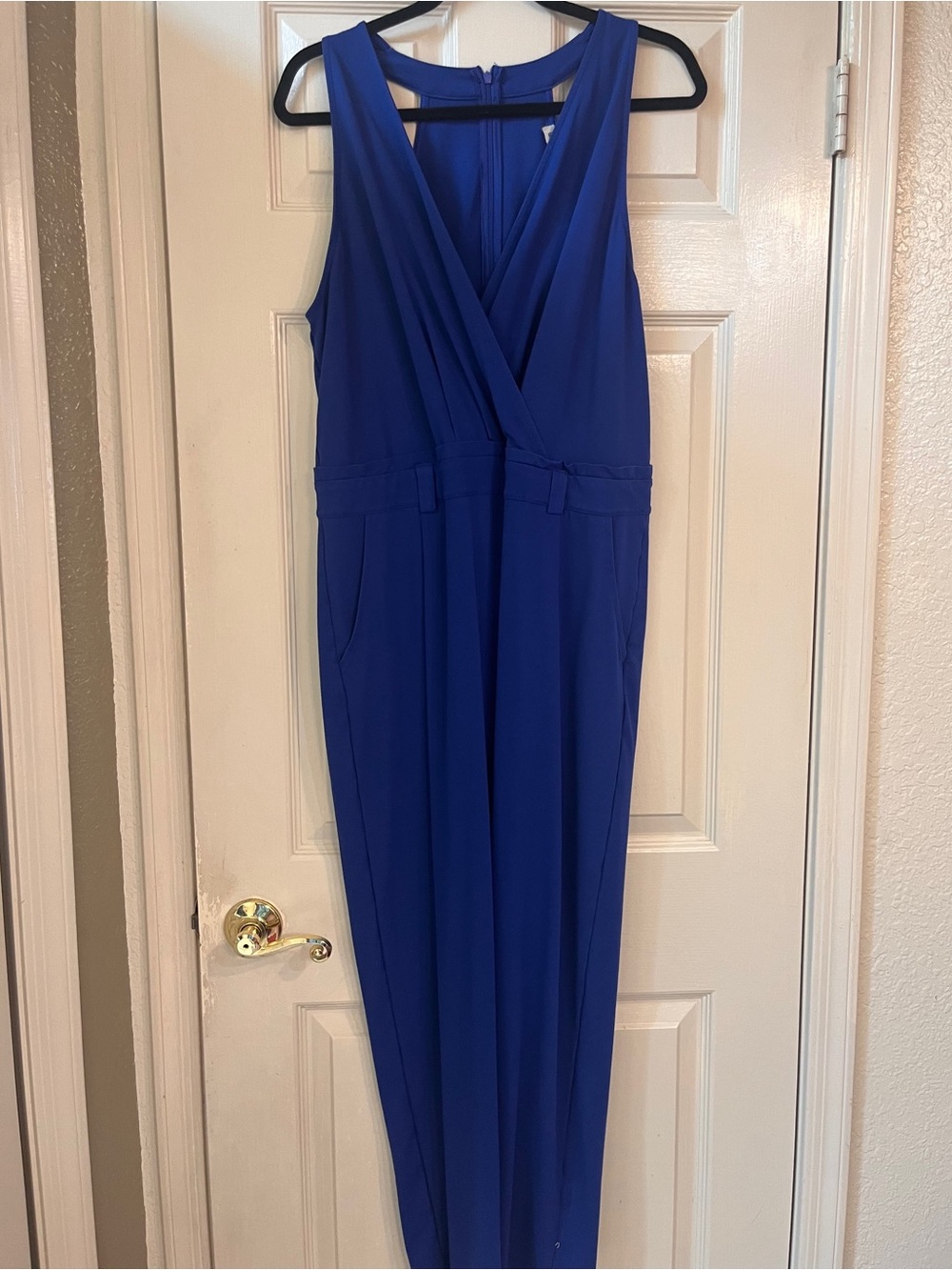 Grace Karin Sleeveless Royal Blue V-Neck Jumpsuit